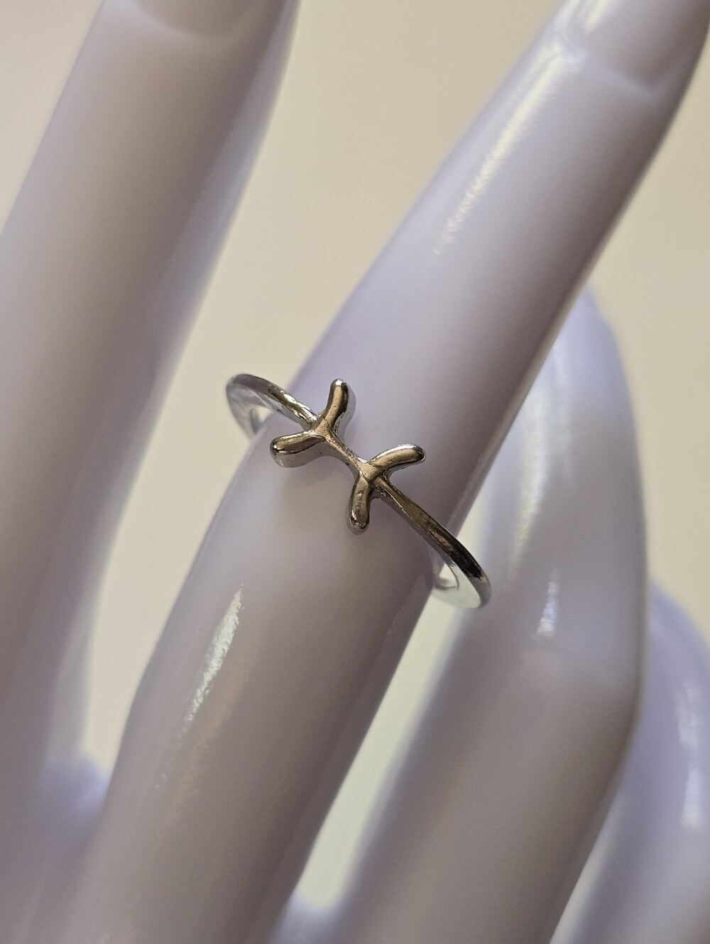 Silver Minimalist Pisces Ring